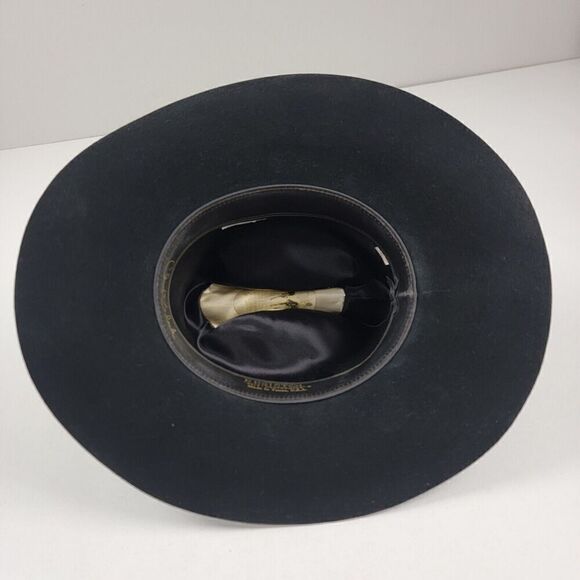 Resistol Clint Black Signature 6 3/4 Long Oval Wester Hat Cowboy Self Conforming - Picture 7 of 16